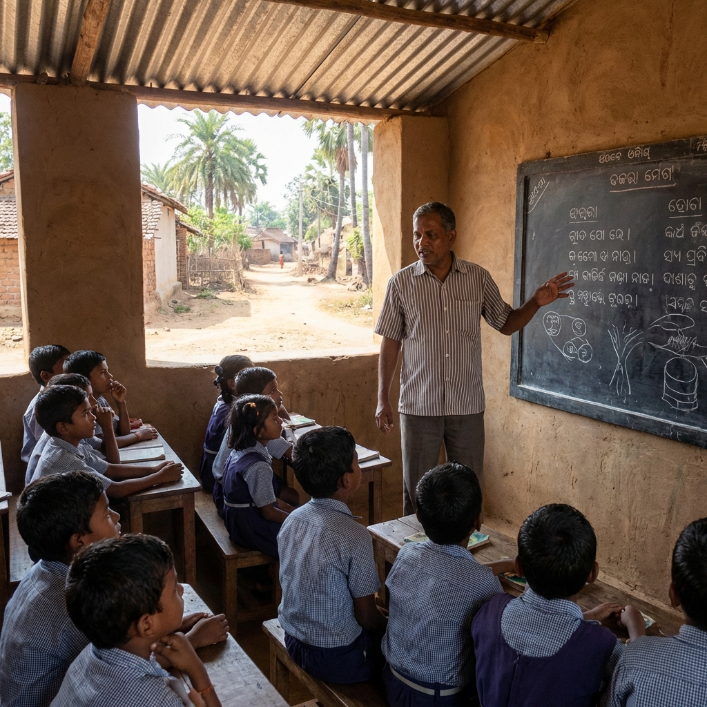 Focused learning in an Odisha rural classroom